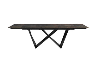 Modern Extending Black Conference Table with Ceramic Glass Top