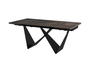 Modern Extending Black Conference Table with Ceramic Glass Top