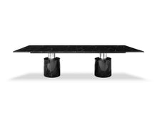 Load image into Gallery viewer, Modern 10-foot Black Marble &amp; Stainless Conference Table

