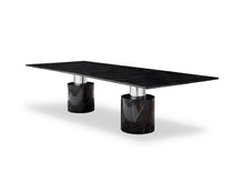 Load image into Gallery viewer, Modern 10-foot Black Marble &amp; Stainless Conference Table
