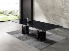Load image into Gallery viewer, Modern 10-foot Black Marble &amp; Stainless Conference Table
