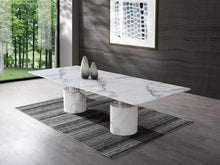 Load image into Gallery viewer, Modern 10-foot White Marble &amp; Stainless Conference Table
