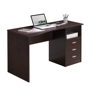 51" Wenge Woodgrain Modern Desk with File