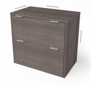 Modern Bark Grey Locking Lateral File Cabinet