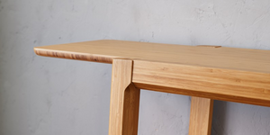 Solid Bamboo 60" Modern Executive Desk with Drawers in Caramel