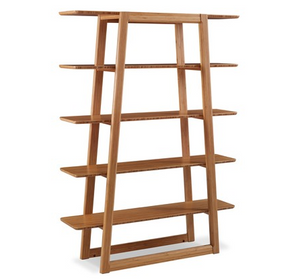 100% Solid Bamboo Bookcase in Caramel Finish