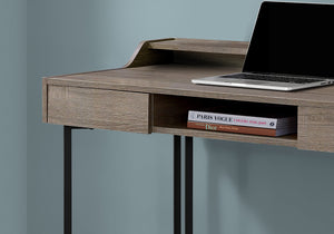 Compact 48" Dark Taupe & Black Metal Office Desk