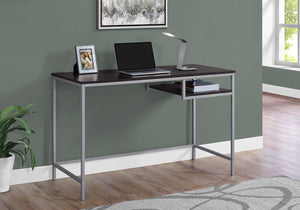 48" Computer Desk in Cappuccino & Silver