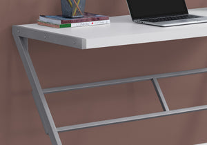 Sophisticated Silver & White 48" Office Desk w/ Z-Design