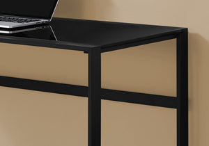 Black & Tempered Glass Computer Desk w/ Rectangular Design