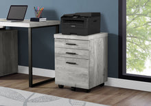 Load image into Gallery viewer, Grey Woodgrain Filing Cabinet w/ 3 Drawers
