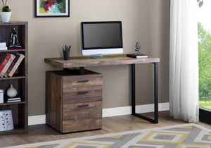 48" Compact Computer Desk in Brown Woodgrain w/ Black Metal