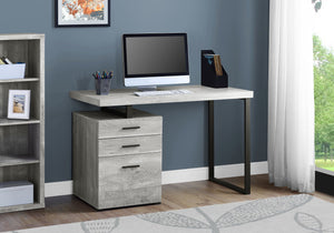 48" Compact Computer Desk in Grey Woodgrain w/ Black Metal