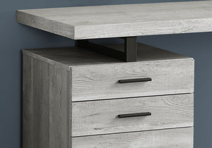 48" Compact Computer Desk in Grey Woodgrain w/ Black Metal