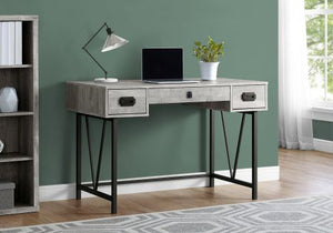 48" Vintage-Style Grey Woodgrain Office Desk