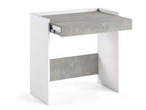 31" Overhang Corner Desk with Drawer in Gray