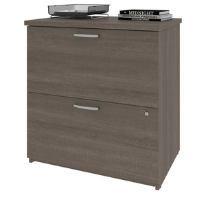 Delicate 28" Bark Gray Locking File Cabinet