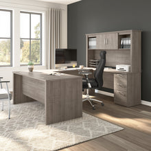 Load image into Gallery viewer, 67&quot; Silver Maple Executive U-Shaped Desk with Hutch &amp; File
