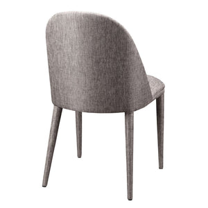 Grey Guest or Conference Chair with Seam-Patterned Back (Set of 2)