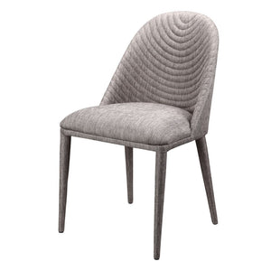 Grey Guest or Conference Chair with Seam-Patterned Back (Set of 2)