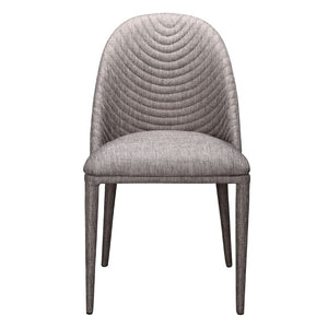 Grey Guest or Conference Chair with Seam-Patterned Back (Set of 2)