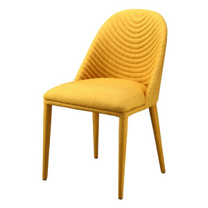 Yellow Guest or Conference Chair with Seam-Patterned Back (Set of 2)