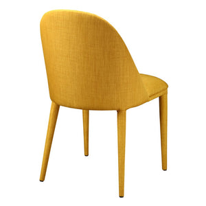 Yellow Guest or Conference Chair with Seam-Patterned Back (Set of 2)