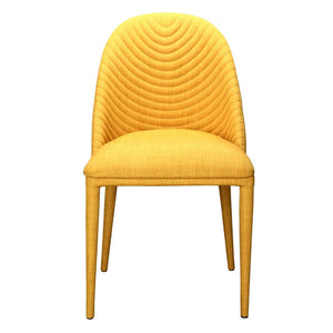 Yellow Guest or Conference Chair with Seam-Patterned Back (Set of 2)