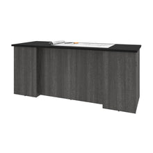 Load image into Gallery viewer, Bark Grey &amp; Black 71&quot; Modern Executive Desk
