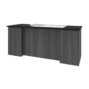 Bark Grey & Black 71" Modern Executive Desk