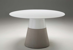 White Solid Surface 63" Meeting Table with Epoxy Cement Base