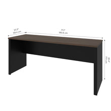 Load image into Gallery viewer, 71&quot; Narrow Antigua and Black Desk
