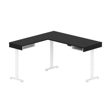 Load image into Gallery viewer, 71&quot; Black and White Standing L-Shaped Desk
