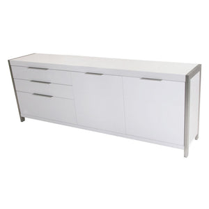 75" Classic White Storage Credenza