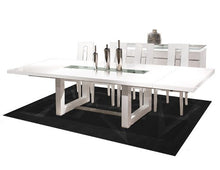 Load image into Gallery viewer, Modern White Lacquer Conference Table with Inlaid Glass (Extends from 84&quot; to 124&quot; W)
