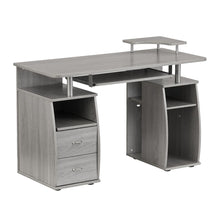 Load image into Gallery viewer, 48&quot; Layered Storage Desk in Gray Woodgrain
