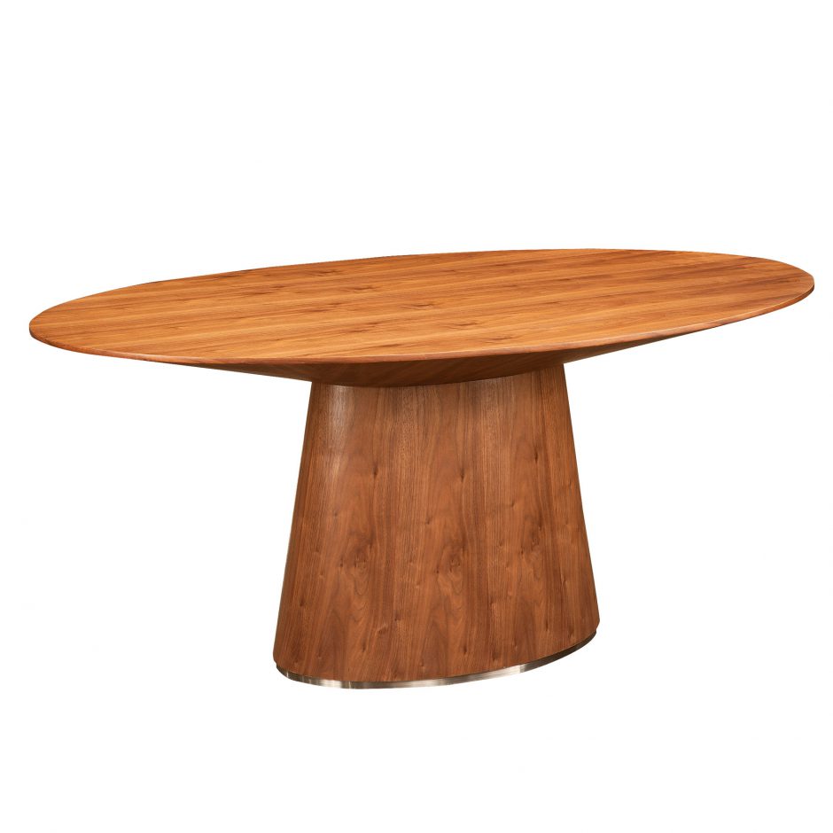 Contemporary Oval Meeting Table with Wide Base
