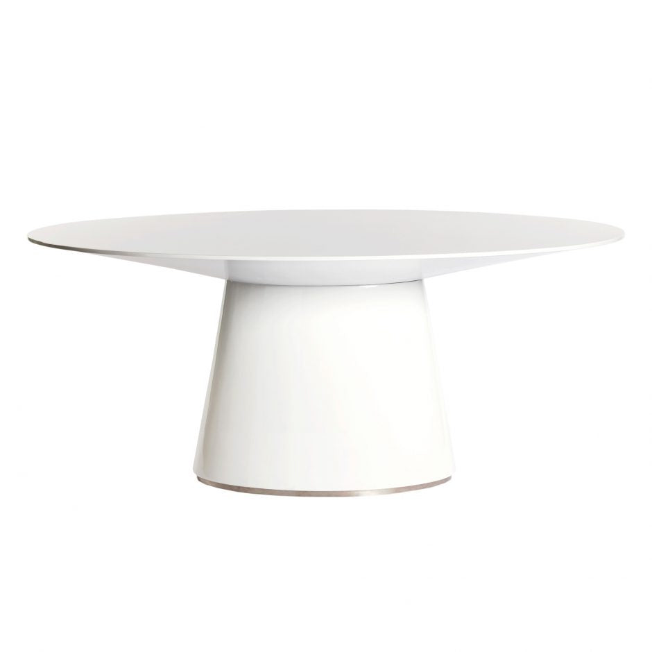Contemporary Oval Meeting Table with Wide Base