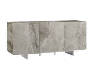 59" Credenza in Marbled Gray Glass