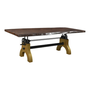 Adjustable 94" Conference Table of Solid Acacia Wood (31" - 41" H)