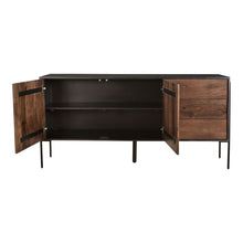 Load image into Gallery viewer, Light and Dark Brown Storage Credenza of Mango Wood and Iron
