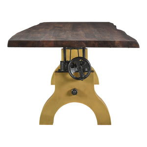 Adjustable 94" Conference Table of Solid Acacia Wood (31" - 41" H)