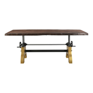 Adjustable 94" Conference Table of Solid Acacia Wood (31" - 41" H)