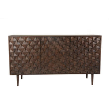 Load image into Gallery viewer, 58&quot; Solid Sheesham Wood Credenza with Unique Patterned Front
