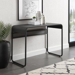Modern 42" Grey Metal Writing or Computer Desk