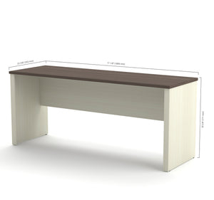 White Chocolate & Antigua 71" Narrow Executive Desk