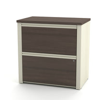 Load image into Gallery viewer, White &amp; Antigua Desk / Hutch with Included Sit-Stand Desk
