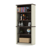 Load image into Gallery viewer, White &amp; Antigua Desk / Hutch with Included Sit-Stand Desk
