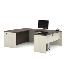 Load image into Gallery viewer, White Chocolate &amp; Antigua Modern U-shaped Desk
