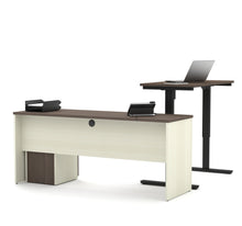 Load image into Gallery viewer, White Chocolate &amp; Antigua Office Desk with Included Sit-Stand Desk
